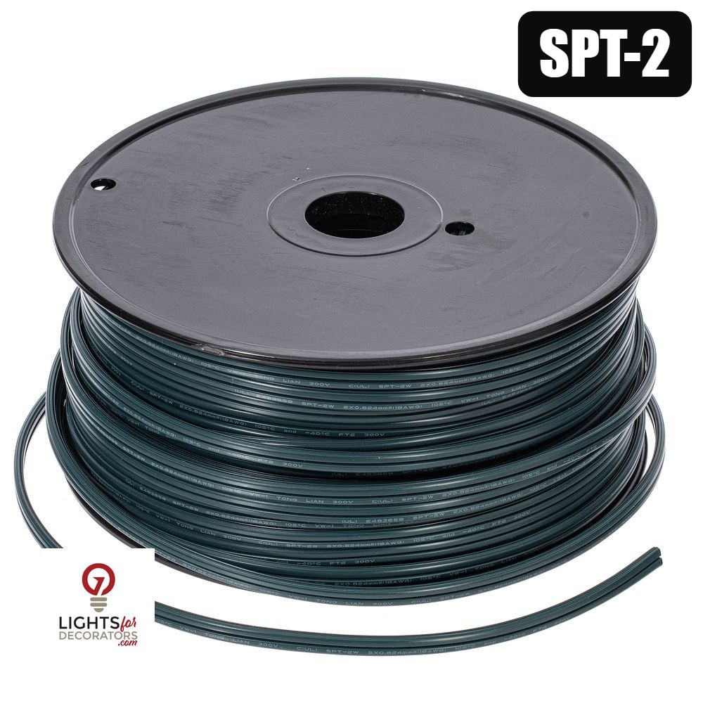 Green SPT2 Zip Wire - Lamp Cord - 250' — view 1