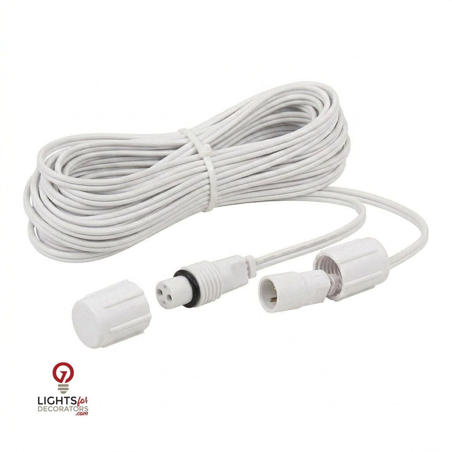 15' White Wire FestivePro Coaxial Extension
