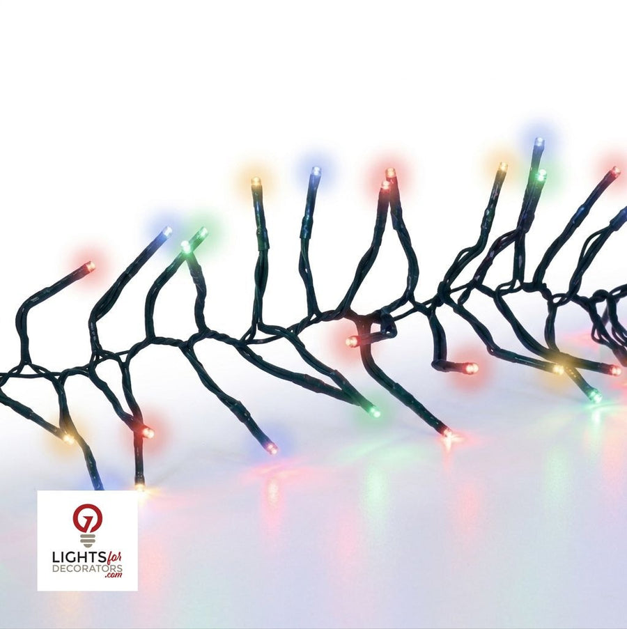 Multicolor 5MM Cluster LED Light Set - 500 Lights - 12.3' - Green Wire