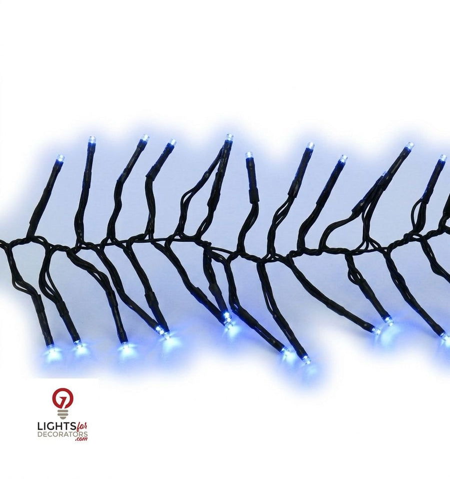 Blue 5MM Rice LED Light Set - 500 Lights - 36' - Green Wire