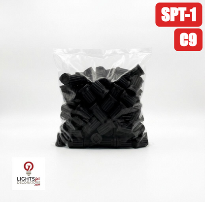 C9 Sockets Black; E17 base (100 Pack) — view 1