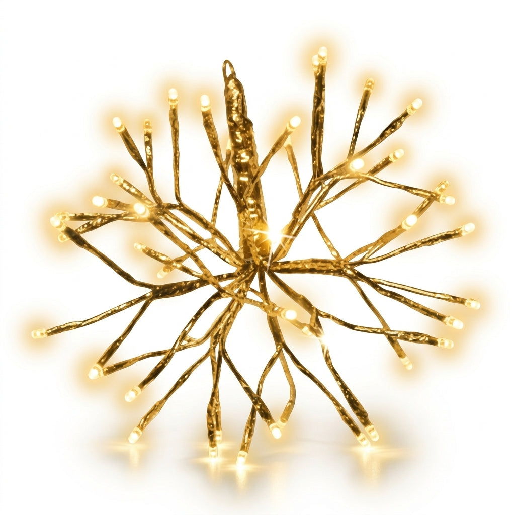 16" Warm White Shimmering Sphere - Gold Frame — view 1