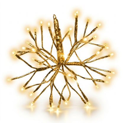 16" Warm White Shimmering Sphere - Gold Frame — view 1