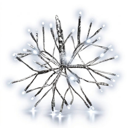 16" Pure White Shimmering Sphere - Silver Frame — view 1