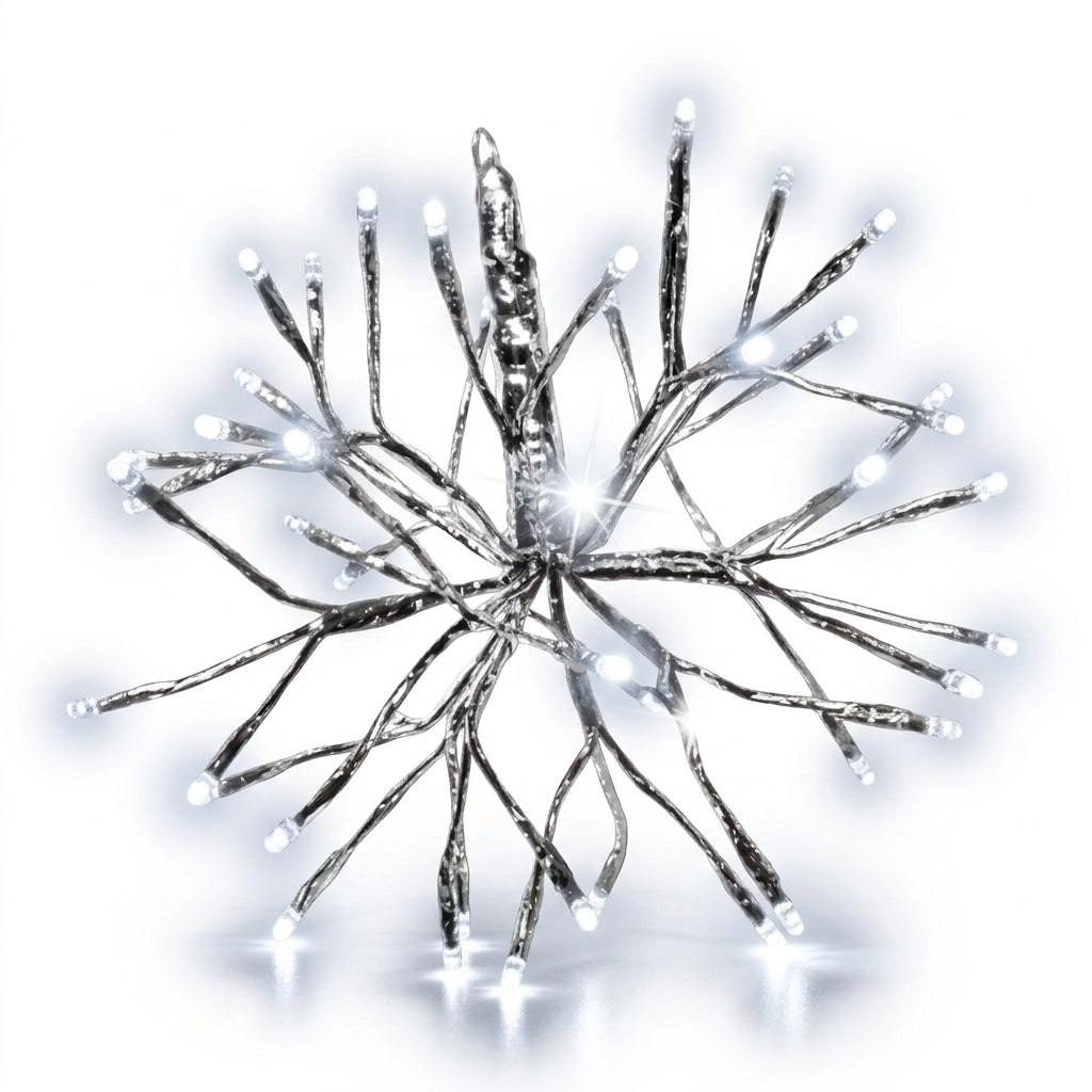20" Pure White Shimmering Sphere - Silver Frame — view 1