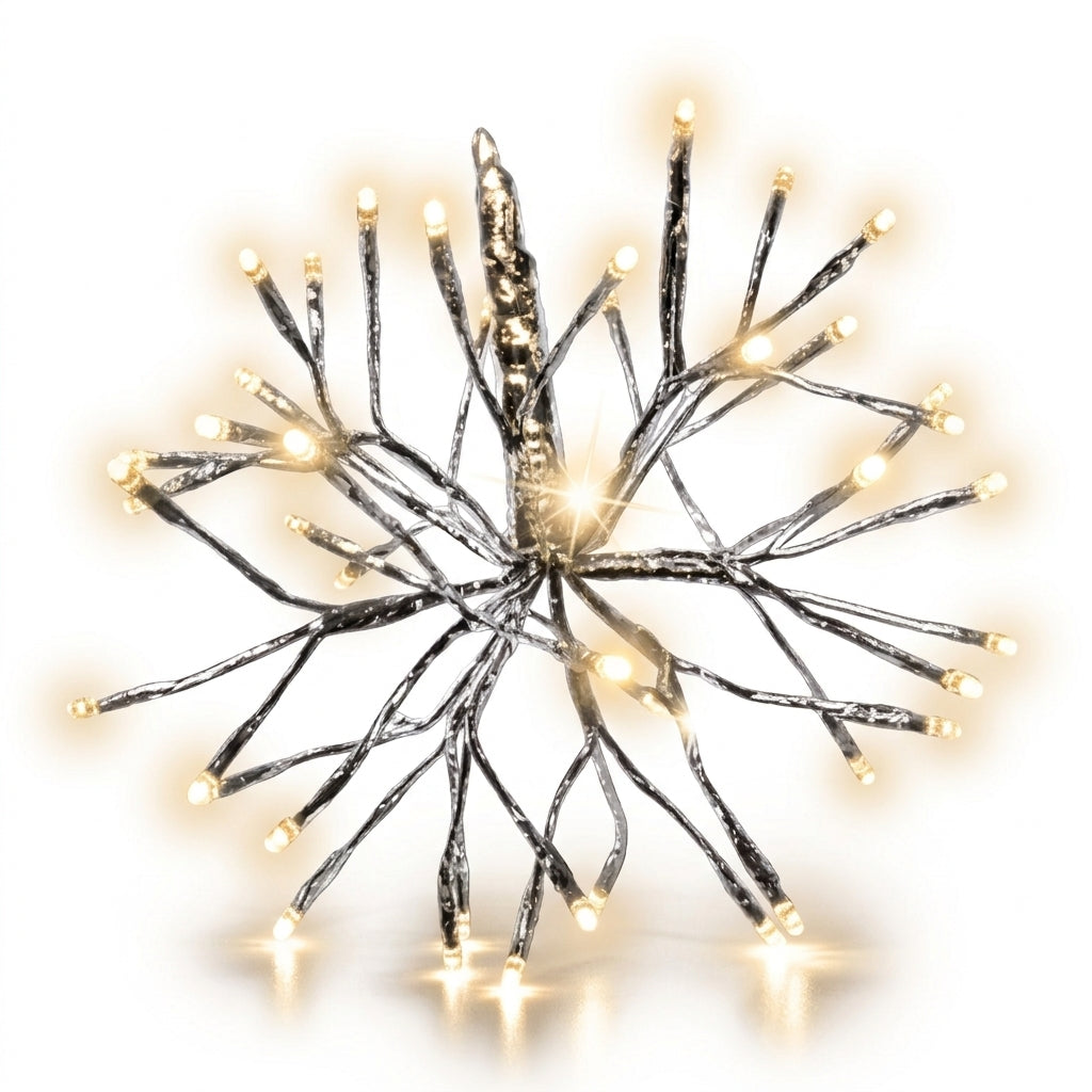 20" Warm White Shimmering Sphere - Silver Frame — view 1