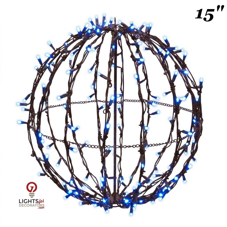 15" Blue Foldable Lighted Sphere Blue- 15"