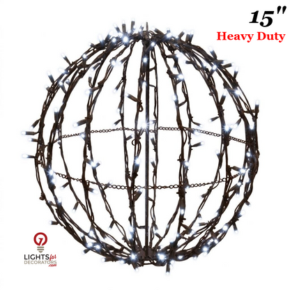 15" Pure White Heavy Duty Foldable Lighted Sphere — view 1