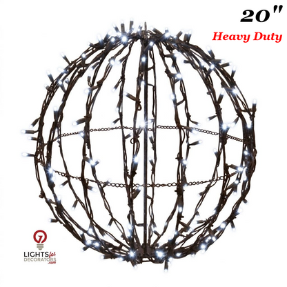 20" Pure White Heavy Duty Foldable Lighted Sphere — view 1