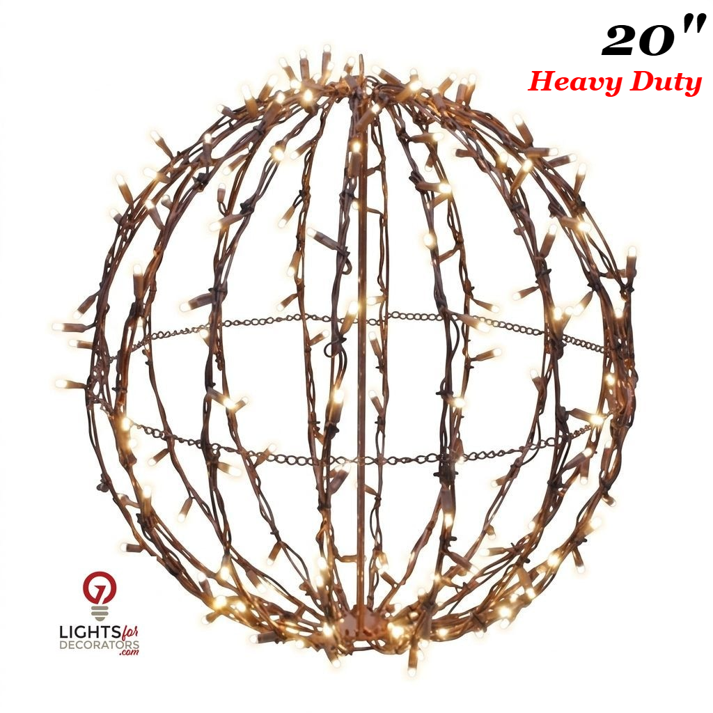 20" Warm White Heavy Duty Foldable Lighted Sphere — view 1