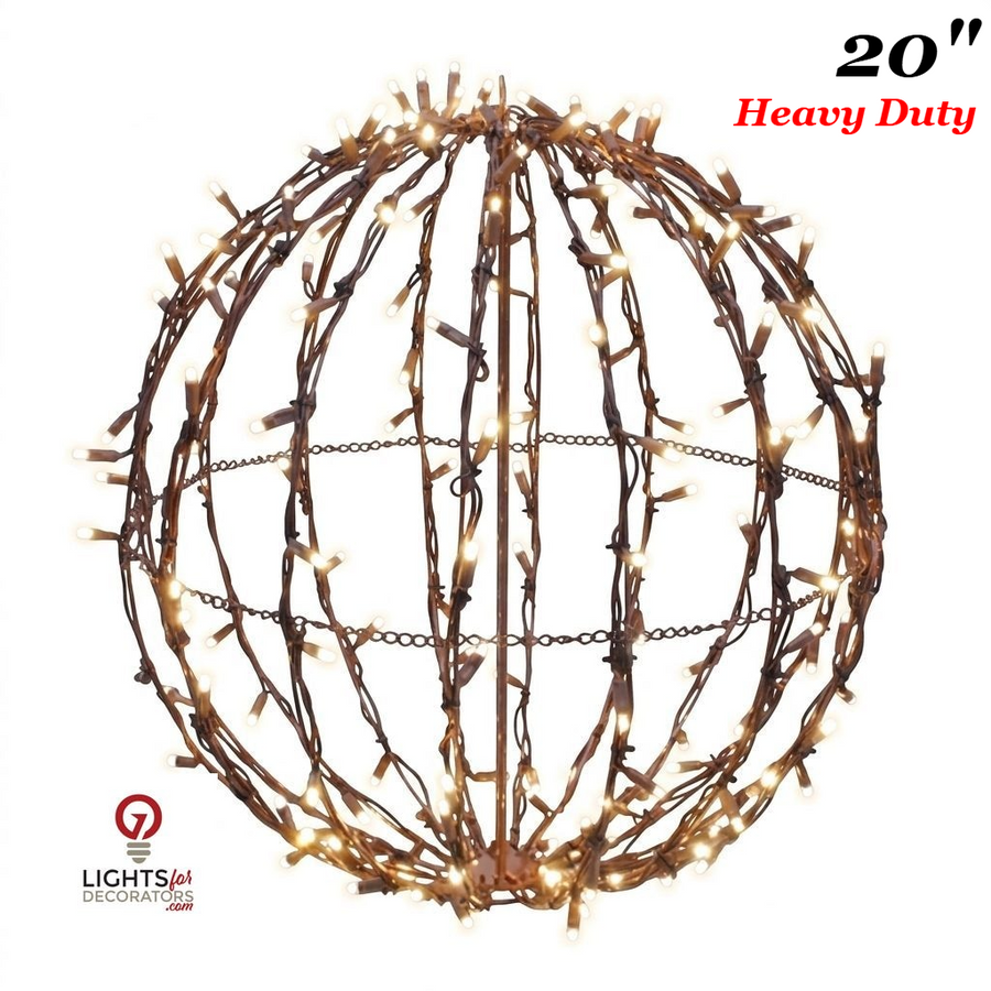 20" Warm White Heavy Duty Foldable Lighted Sphere