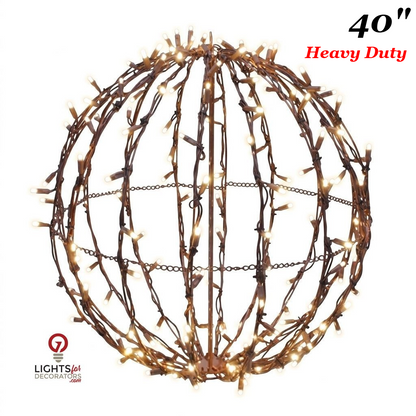 40" Warm White Heavy Duty Foldable Lighted Sphere — view 1