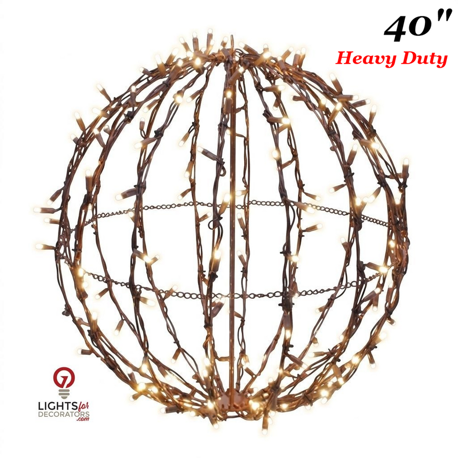 40" Warm White Heavy Duty Foldable Lighted Sphere