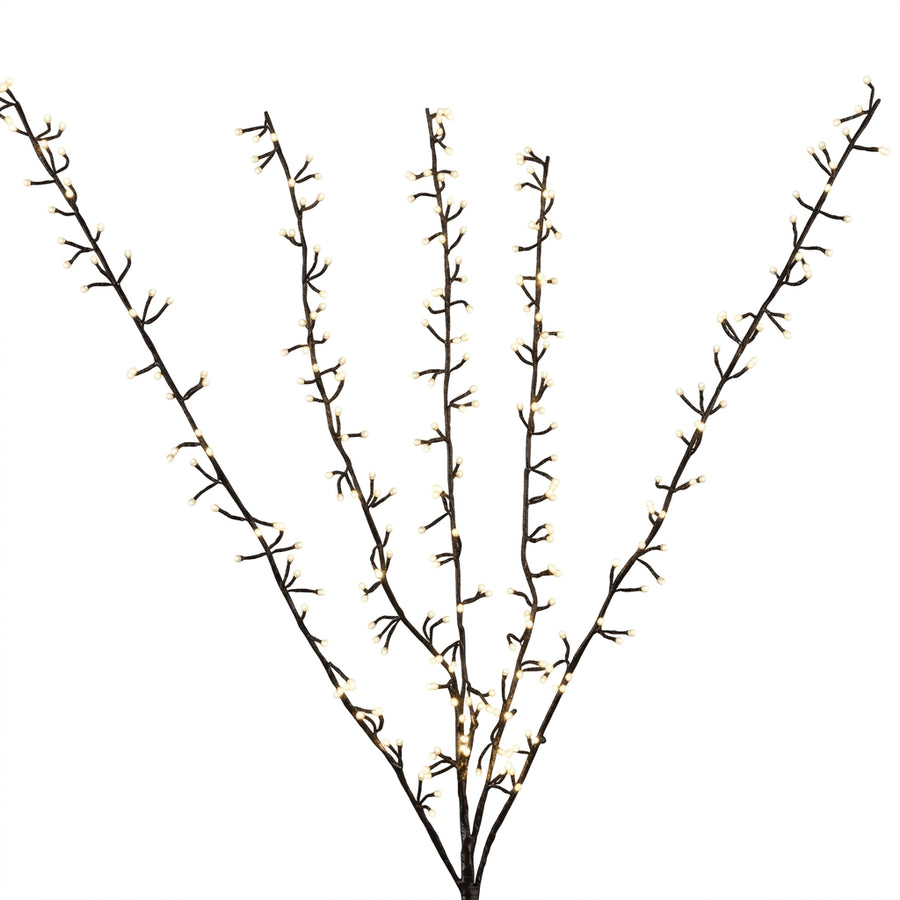 Warm White Big Seed Cluster Twig - Brown Brown