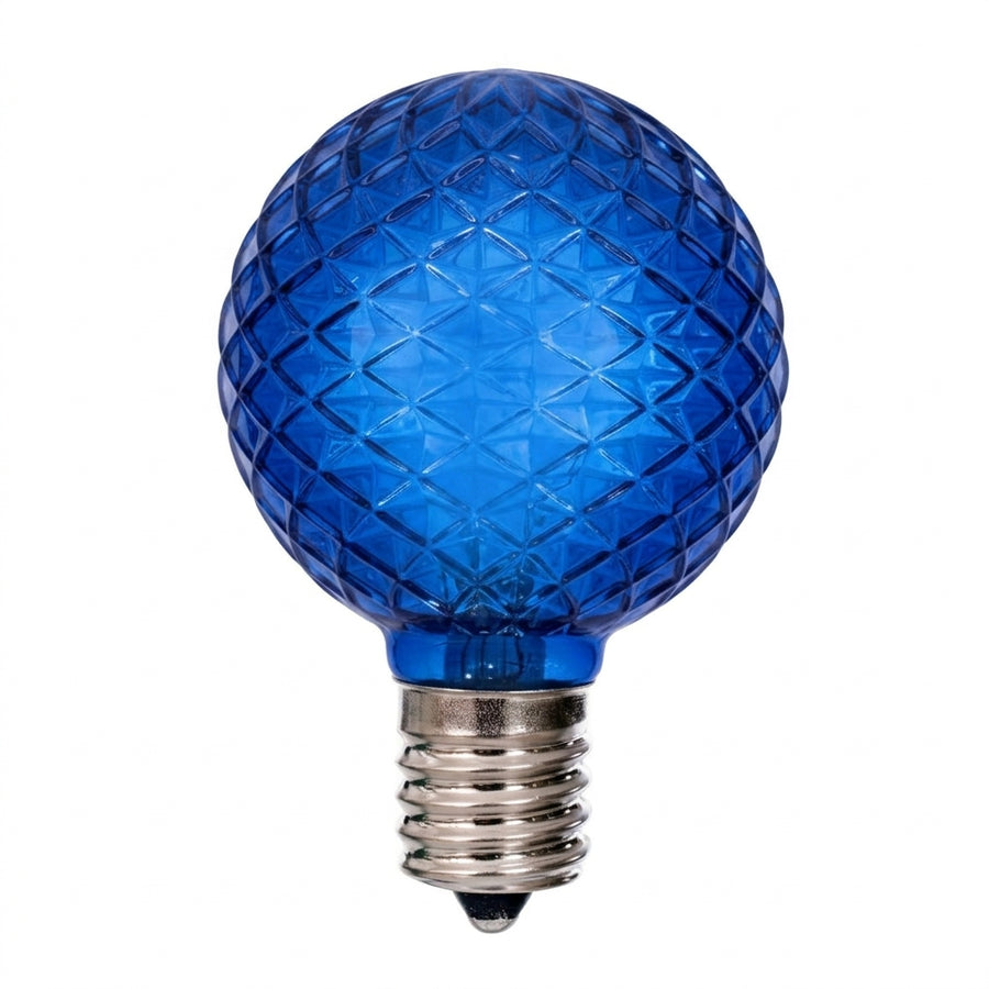 LED G50 Faceted Bulb - BLUE Blue