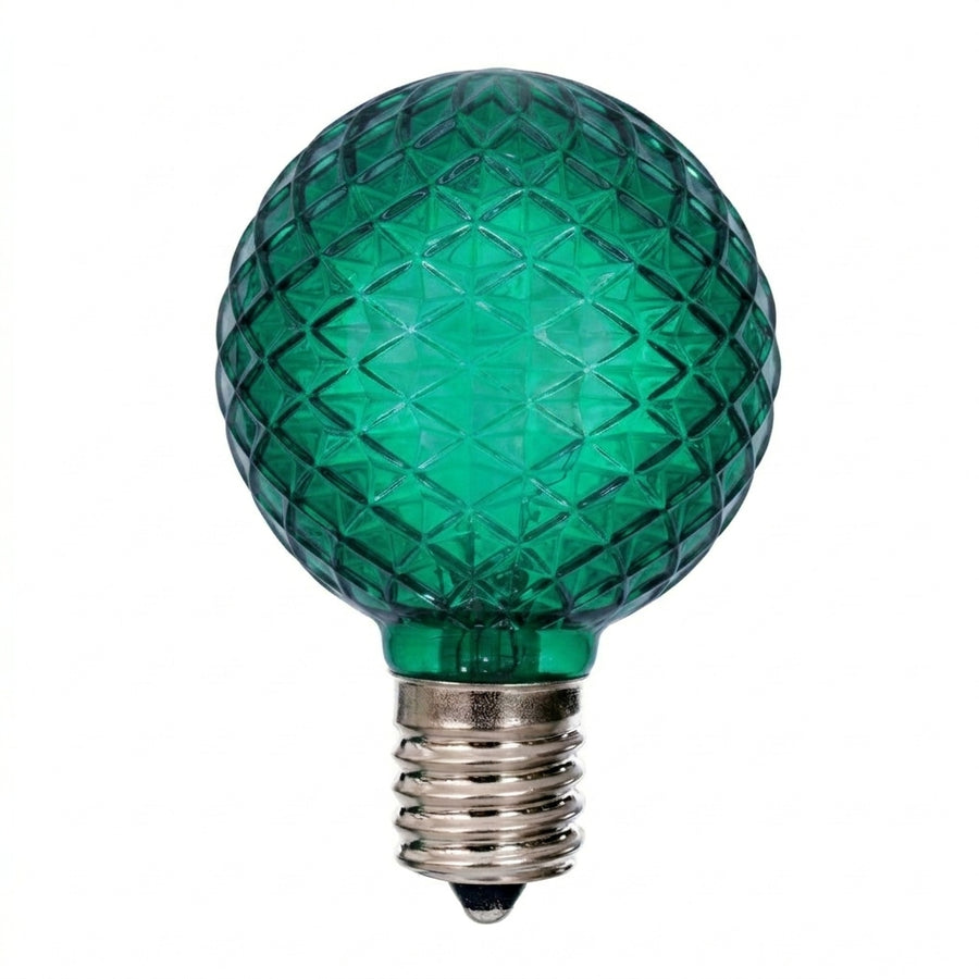 LED G50 Faceted Bulb - GREEN Green
