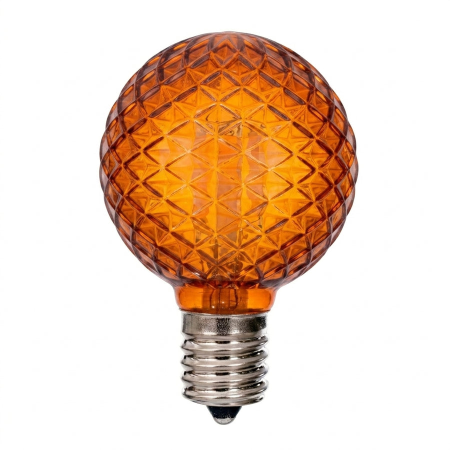 LED G50 Faceted Bulb - ORANGE Orange