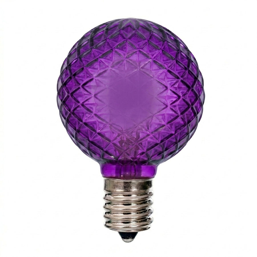LED G50 Faceted Bulb - PURPLE Purple
