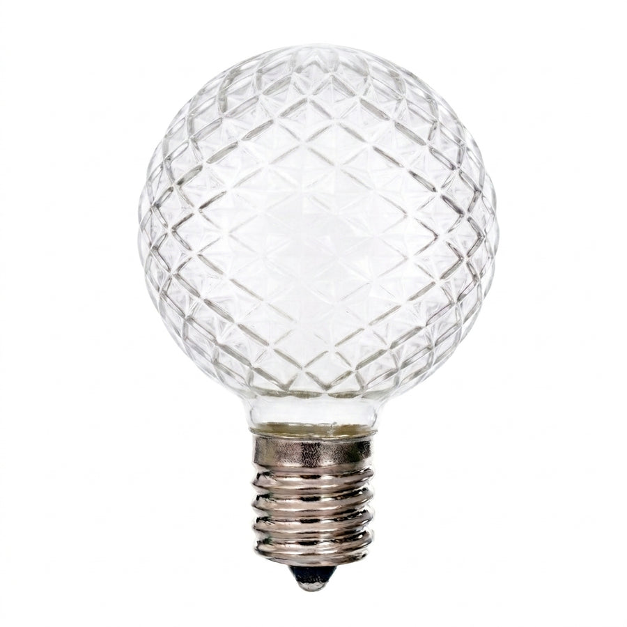 LED G50 Faceted Bulb - PURE WHITE Pure White