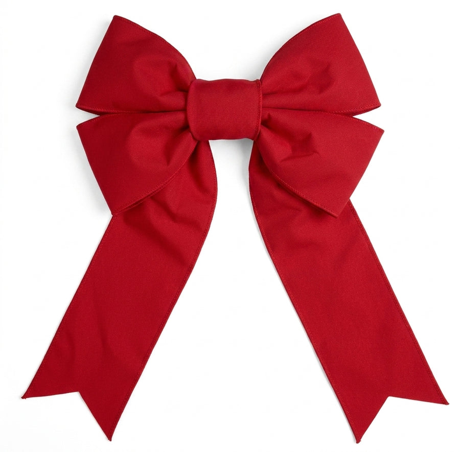 15" Canvas Structural Christmas Bow - Red - UV Treated