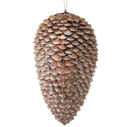 12" Glitter Sequoia Pinecone Ornament - Champagne — view 1