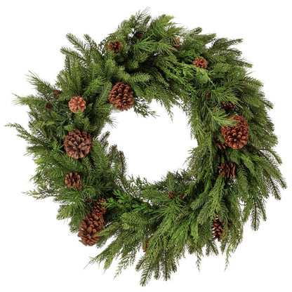 30" Natural Touch Mix Evergreen Wreath — view 1