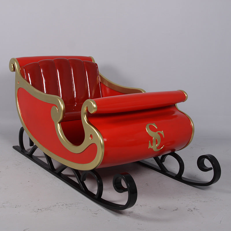 40" Red Santa's Sleigh Resin Display — view 1