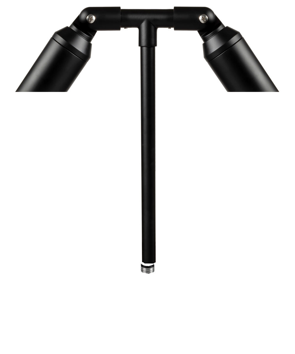 Aluminum Double Head, 18" Stem,  Black,  No Lamp — view 1