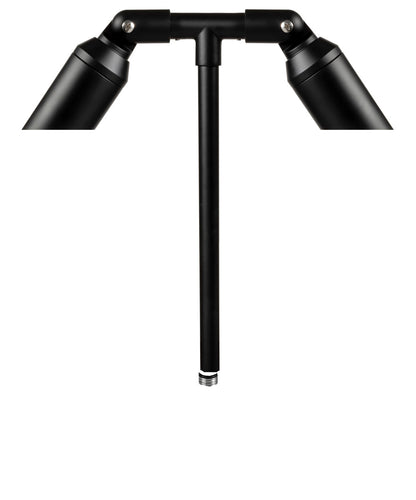 Aluminum Double Head, 18" Stem,  Black,  No Lamp — view 1