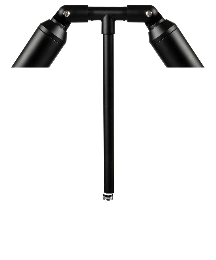 Aluminum Double Head, 18" Stem,  Black,  No Lamp
