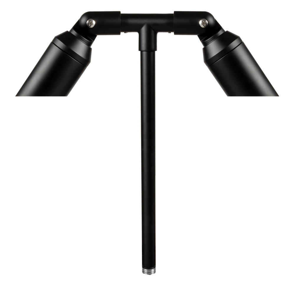 Aluminum Double Head, 18" Stem,  Black,  No Lamp — view 2