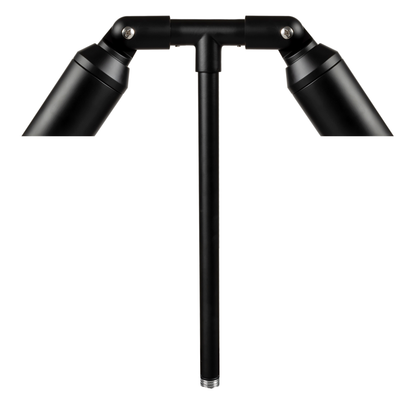Aluminum Double Head, 18" Stem,  Black,  No Lamp — view 2
