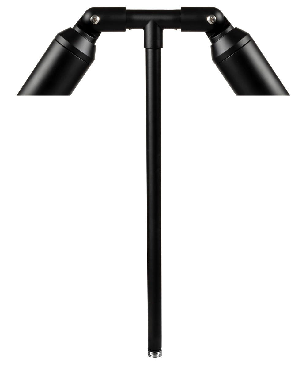 Aluminum Double Head, 24" Stem,  Black,  No Lamp — view 1