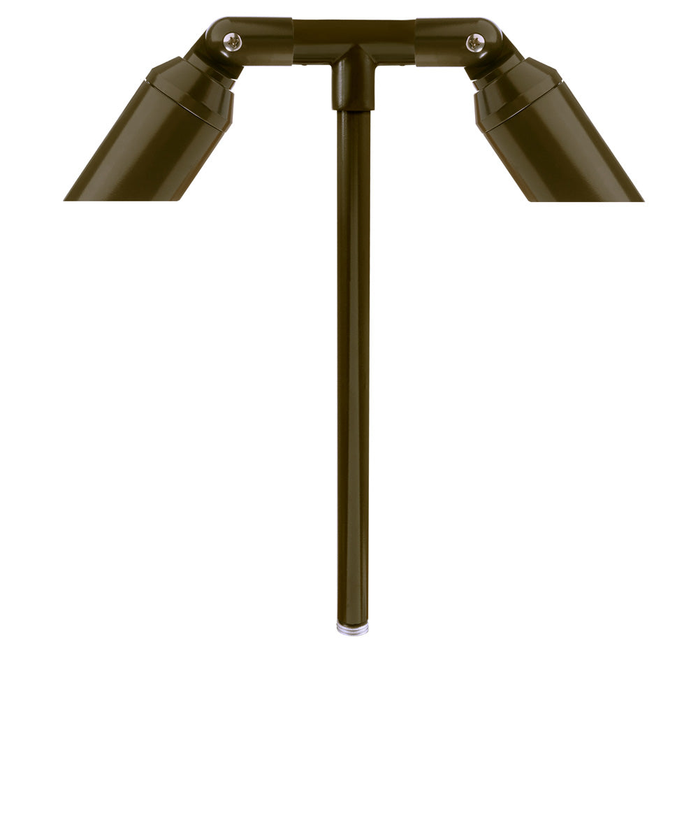 Aluminum Double Head, 18" Stem,  Bronze,  No Lamp — view 1