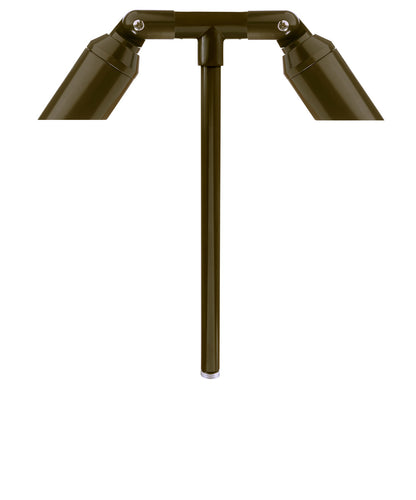 Aluminum Double Head, 18" Stem,  Bronze,  No Lamp — view 1