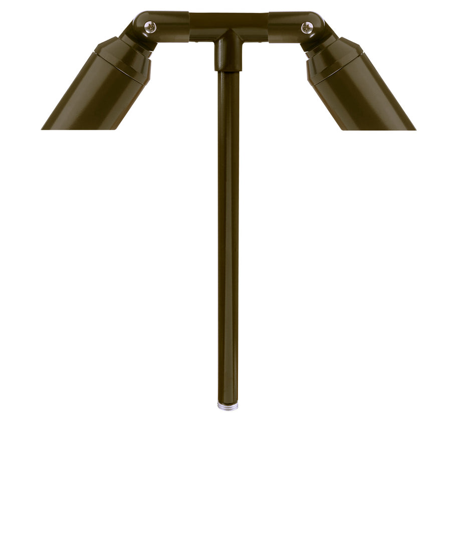 Aluminum Double Head, 18" Stem,  Bronze,  No Lamp