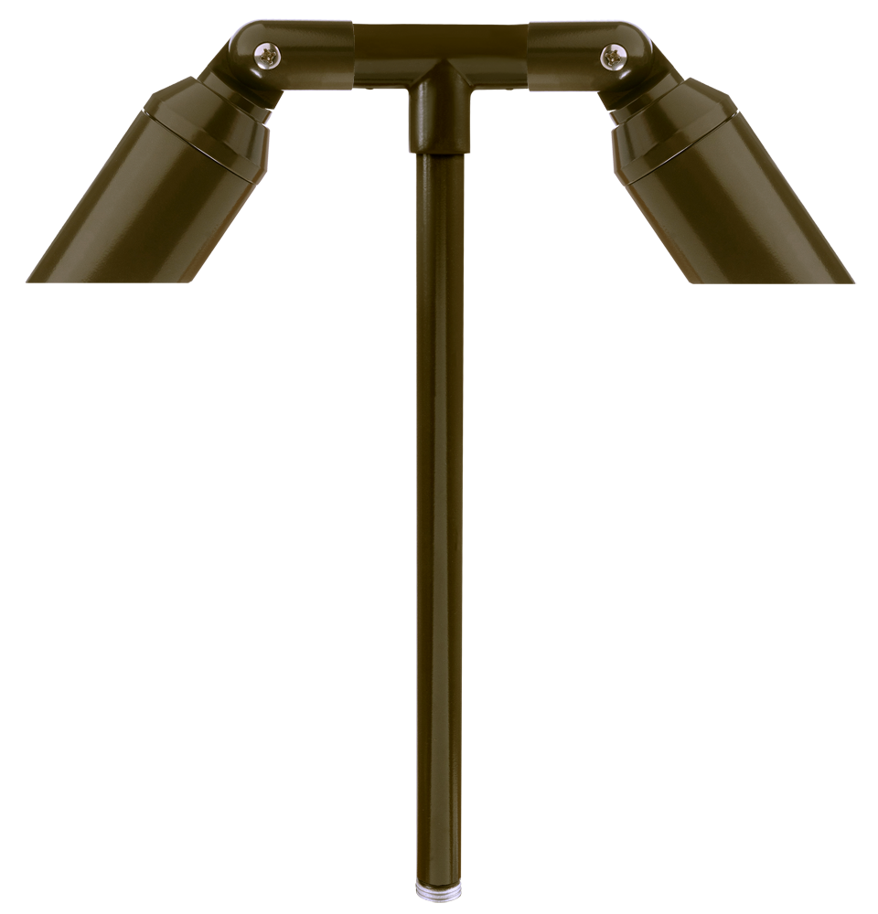 Aluminum Double Head, 18" Stem,  Bronze,  No Lamp — view 2