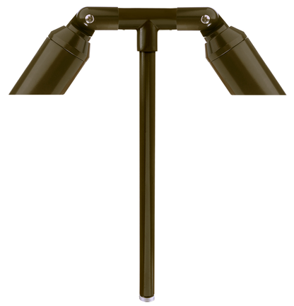 Aluminum Double Head, 18" Stem,  Bronze,  No Lamp — view 2