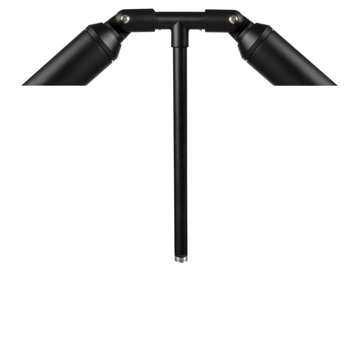 Aluminum Double Head, 18" Stem,  Black,  No Lamp — view 1