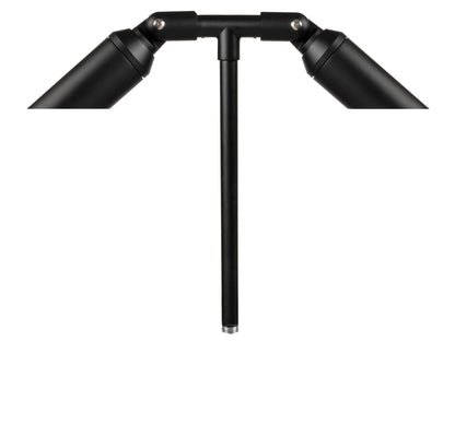 Aluminum Double Head, 18" Stem,  Black,  No Lamp — view 1