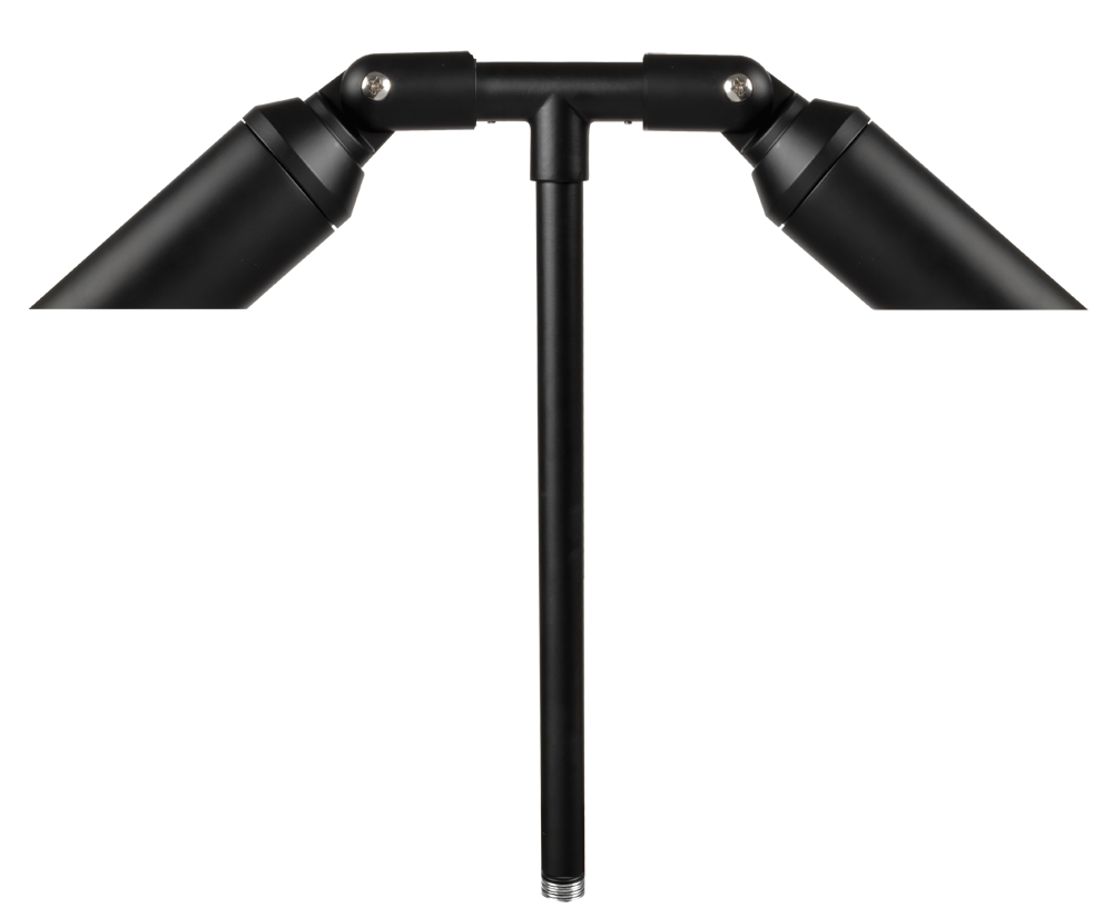 Aluminum Double Head, 18" Stem,  Black,  No Lamp — view 2