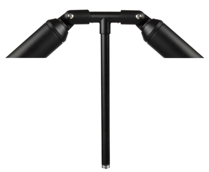 Aluminum Double Head, 18" Stem,  Black,  No Lamp — view 2