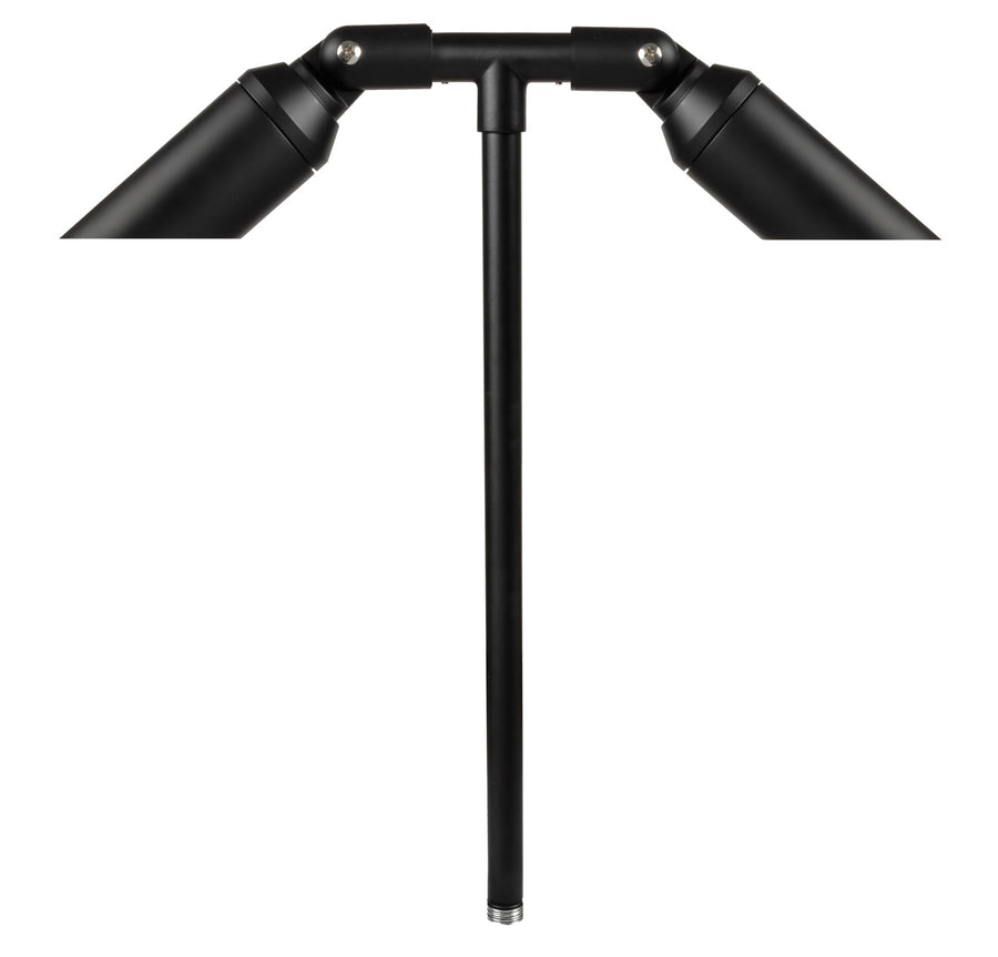 Aluminum Double Head, 24" Stem,  Black,  No Lamp