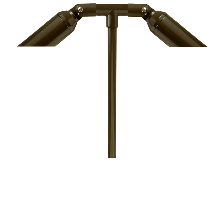 Aluminum Double Head, 18" Stem,  Bronze,  No Lamp