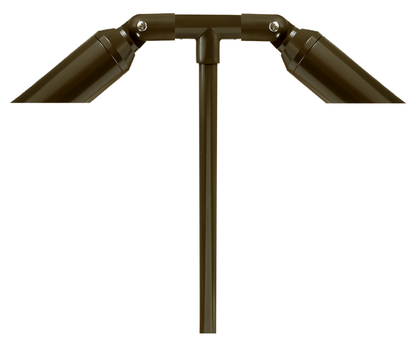 Aluminum Double Head, 18" Stem,  Bronze,  No Lamp — view 2