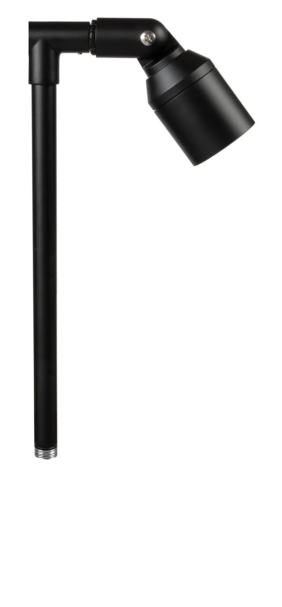 Aluminum Single Head, 18" Stem,  Black,  No Lamp