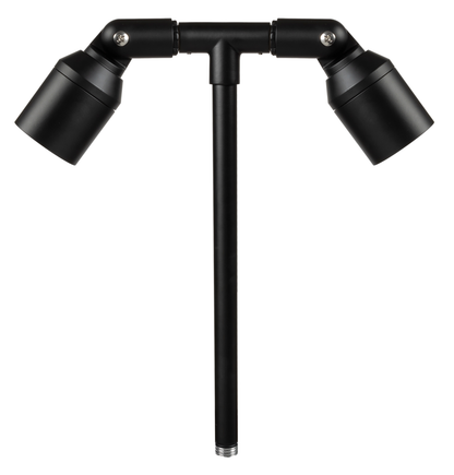Aluminum Double Head, 18" Stem,  Black,  No Lamp — view 2
