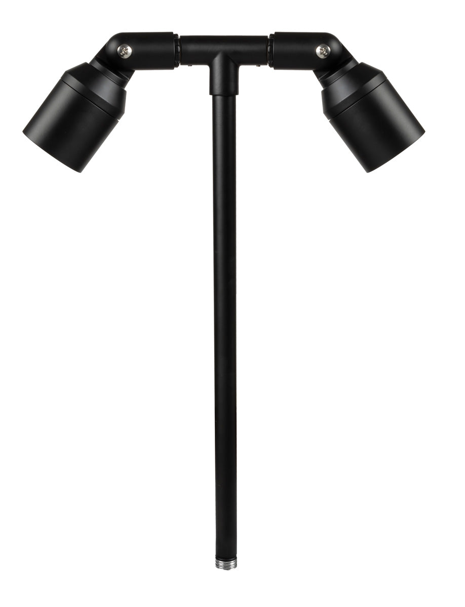 Aluminum Double Head, 24" Stem,  Black,  No Lamp — view 1