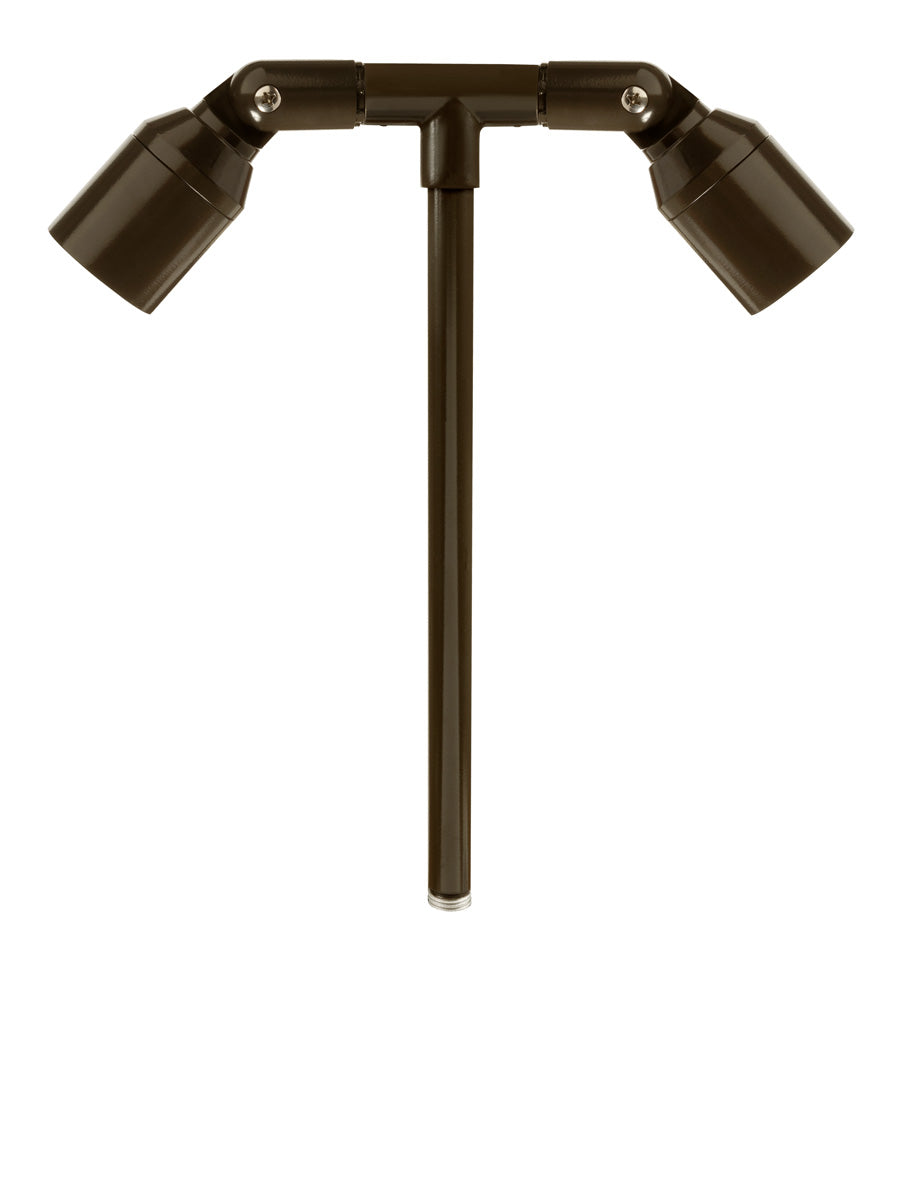 Aluminum Double Head, 18" Stem,  Bronze,  No Lamp — view 1