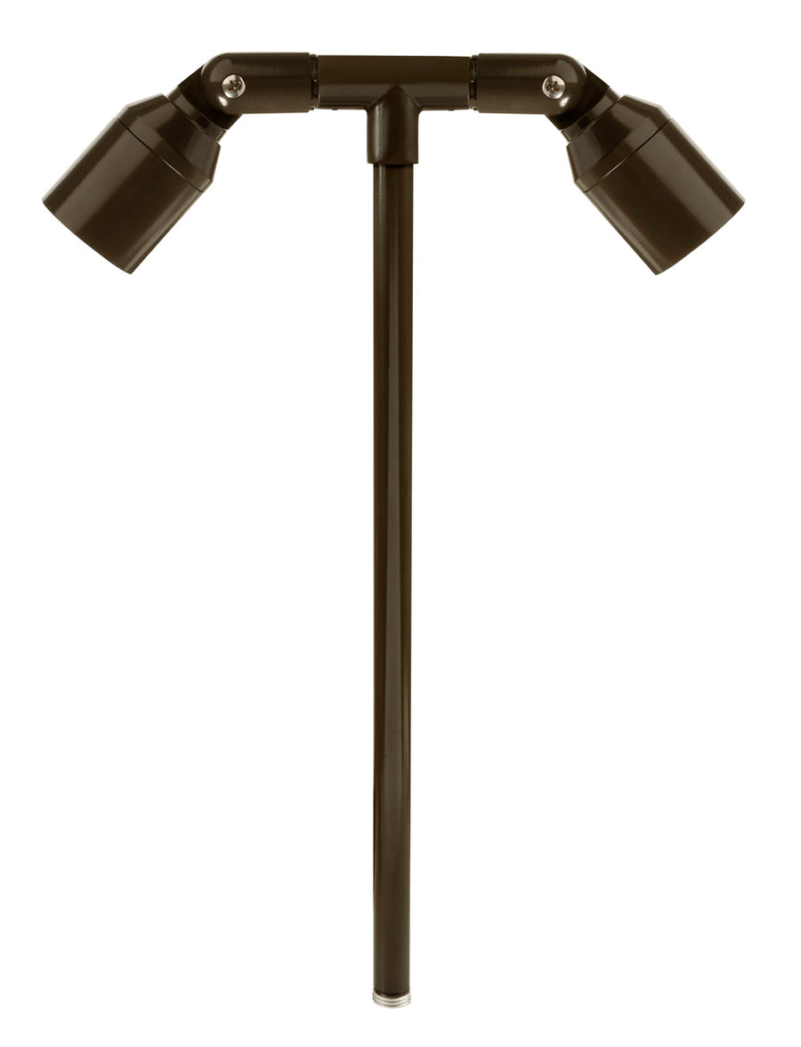 Aluminum Double Head, 24" Stem,  Bronze,  No Lamp